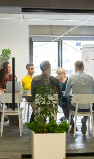 Happy casual business team in meeting